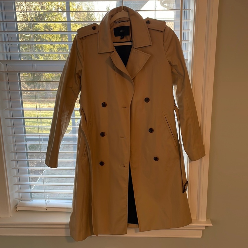 Jcrew trench coat. Worn once! Brand new condition